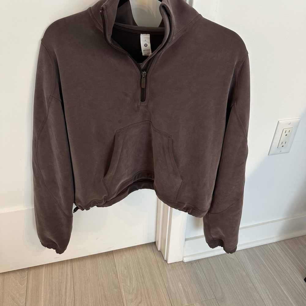 Brown Quarter-Zip Pullover